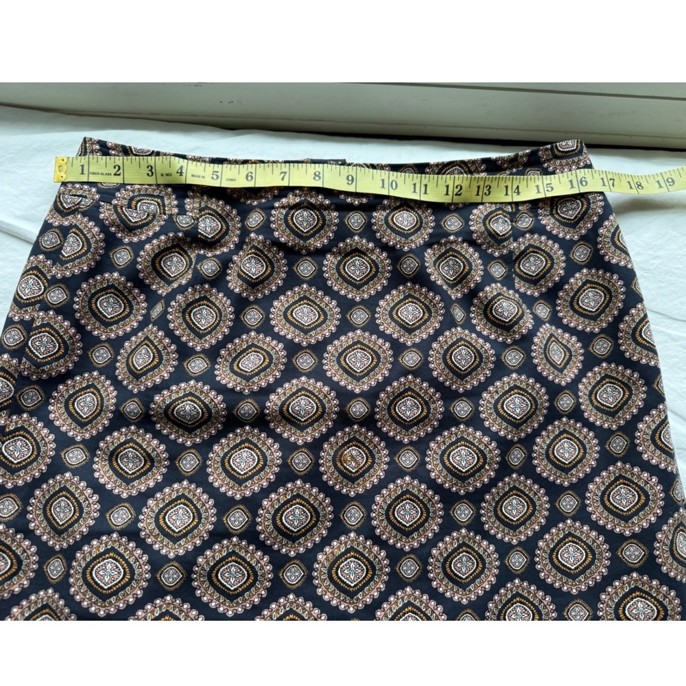LOFT Womens Black and Brown Medallion Print Cotton Stretch Pencil Skirt Size 10 - Picture 4 of 6